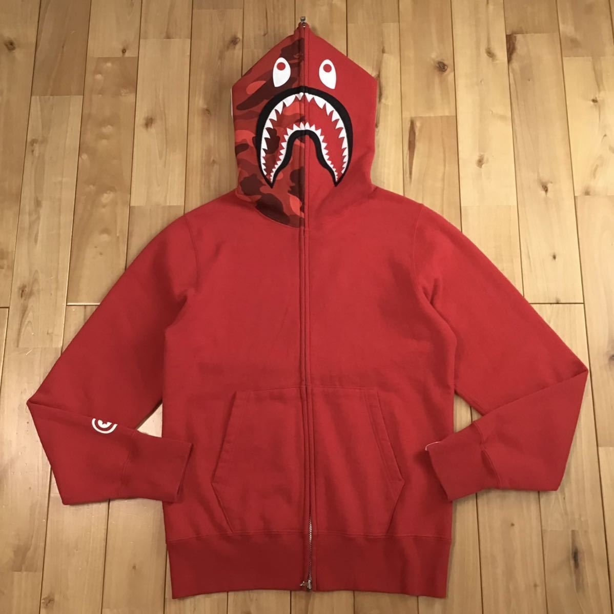 Red camo シャーク パーカー Sサイズ shark full zip hoodie a bathing ape BAPE エイプ ベイプ  アベイシングエイプ レッドカモ 迷彩