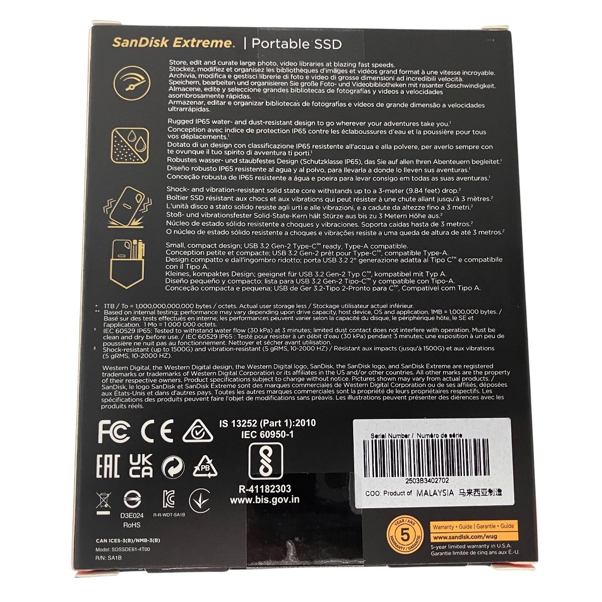 SanDisk SDSSDE61-4T00-G25 Extreme Portable SSD PC Z10454595