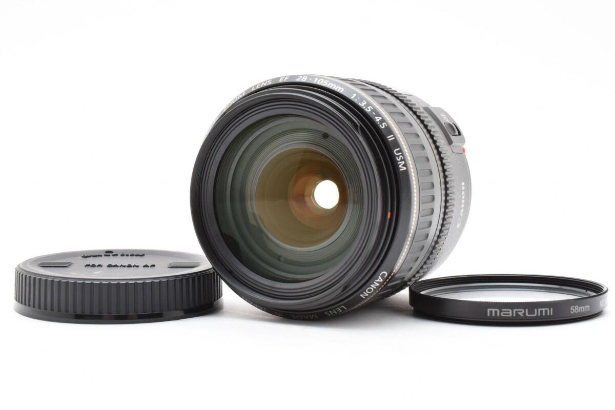 極美品 Canon EF 28-105mm f3.5-4.5 Ⅱ USM フード付きレンズ