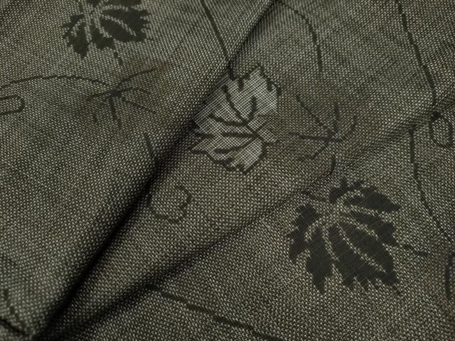 平和屋着物○本場大島紬 9マルキ 蔦の葉文 正絹 逸品 CAAU2187yc