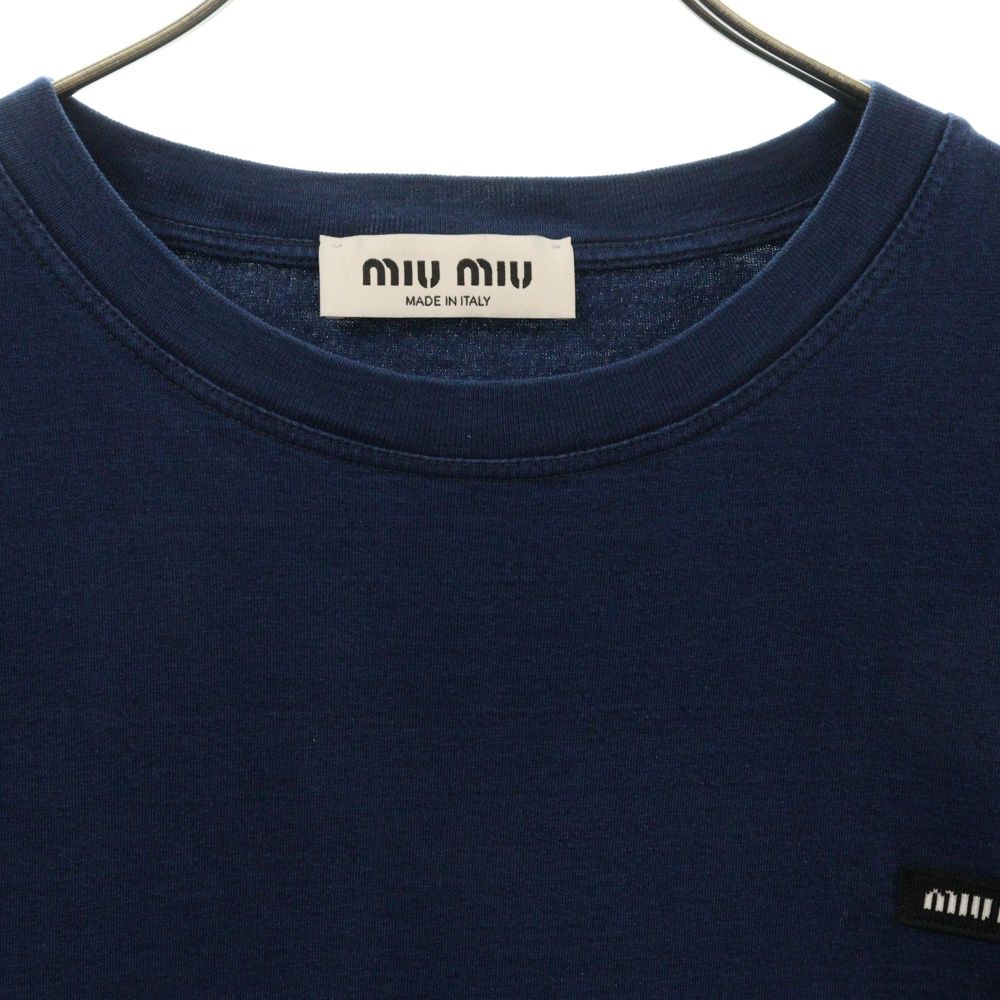 miumiu (ミュウミュウ) ロゴ パッチ クルーネック 半袖 Tシャツ