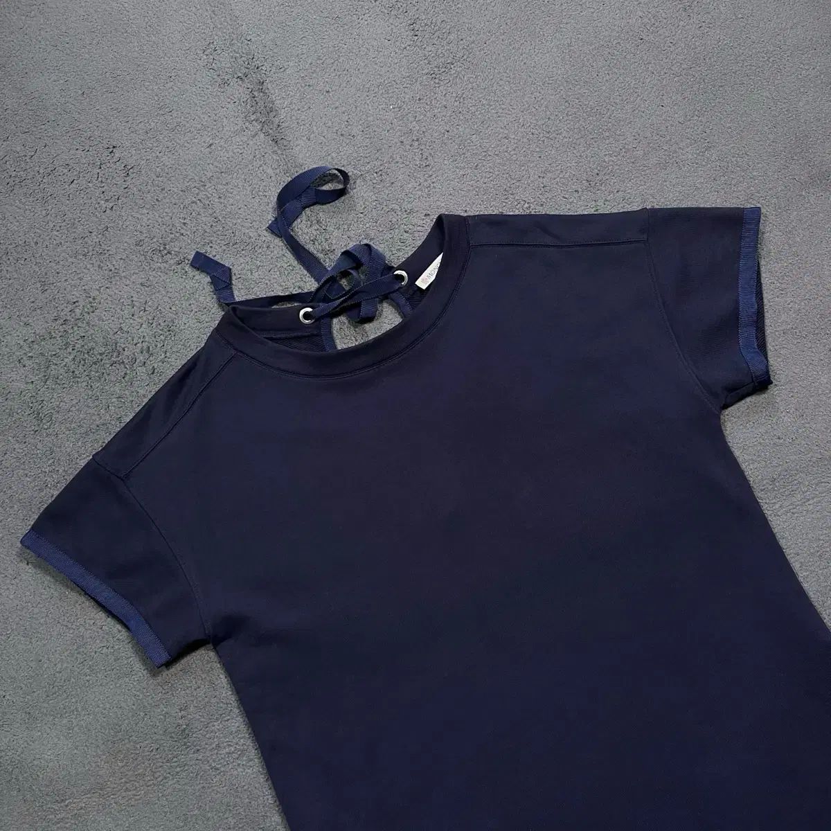 MONCLER ネイビー半袖ワンピース10A MONCLER(モンクレール) ネイビー スウェット 半袖 ワンピース