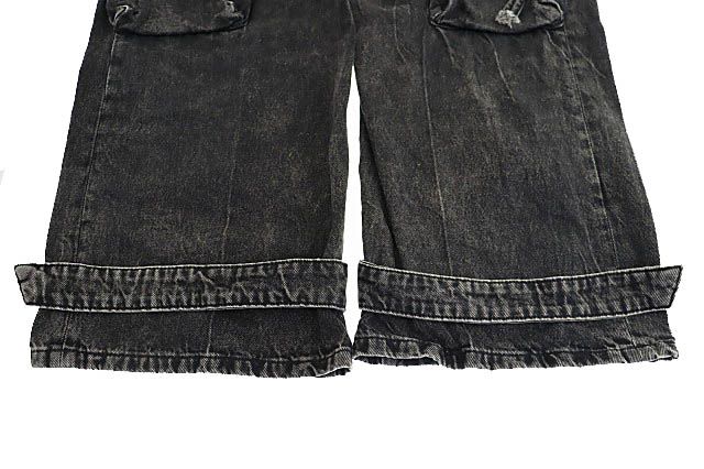 ザラ ZARA DENIM CARGO PANTS デニム ワイド カーゴ パンツ 31