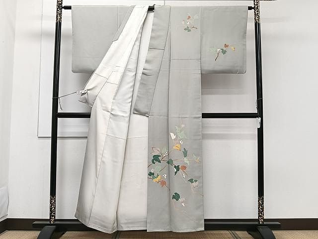 〈着物のみ〉単衣　色無地　夏着物　正絹　作家物　成竹登茂男　加賀友禅　J5 単衣 色無地フルセット 夏着物 絽 紗 正絹 作家物 成竹登茂男