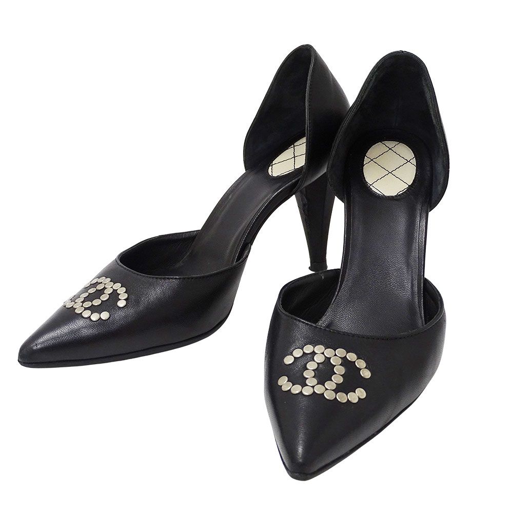 シャネル CHANEL パンプス レディース ブランド レザー ブラック サイズ36 23cm セパレートパンプス ヒール 細め 上品 大人 エレガント