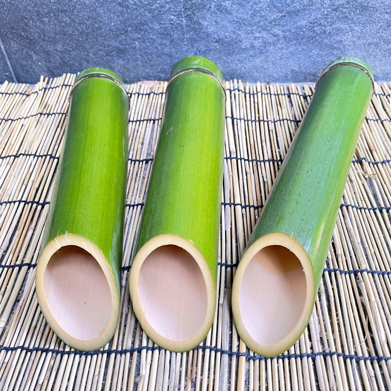 青竹 竹 竹筒 3本 - メルカリ 青竹 竹 竹筒 3本 - メルカリ