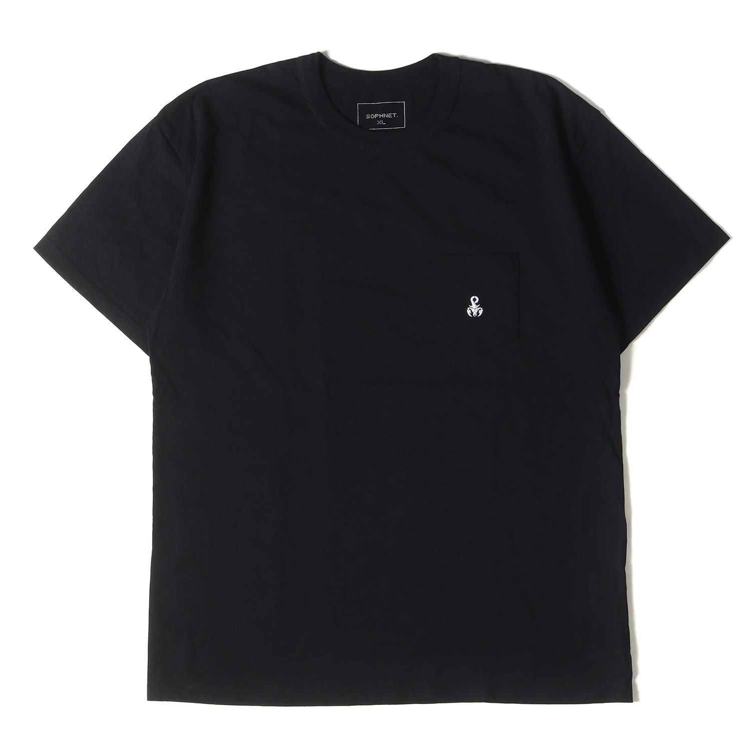 美品 SOPHNET ソフネット Tシャツ サイズ:XL 20SS スコーピオン刺繍 ポケット クルーネック 半袖Tシャツ BASIC POCKET TEE ブラック 黒 トップス カットソー【メンズ】