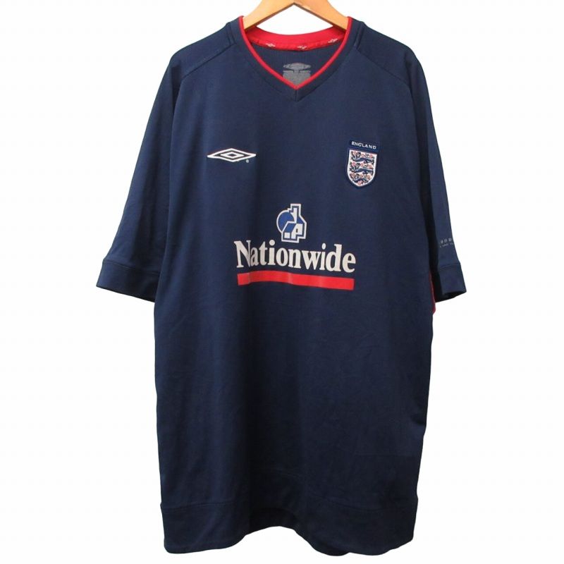 アンブロ イングランド代表 サッカーシャツ 00s 白 紺 赤 XL 10424 09954b7f6be5fcdf1e5b315240200a