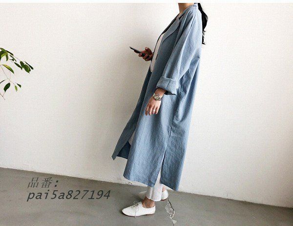 麻ロングジャケット リネン