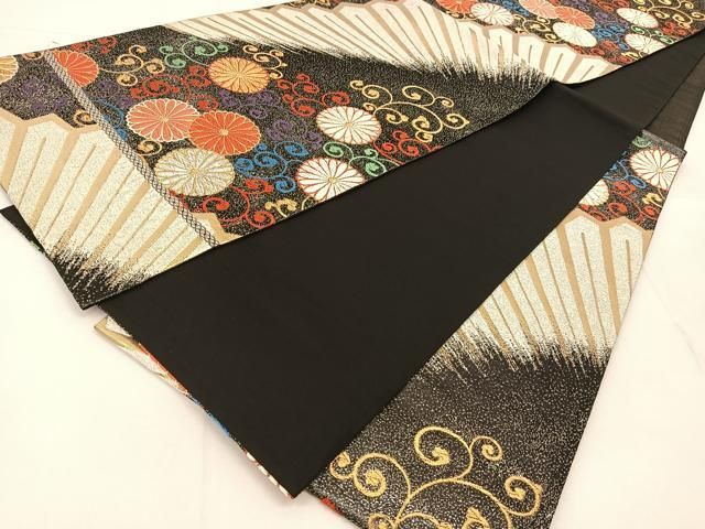 夏帯 絽 唐織 袋帯 六通柄 正絹 花文 菊 雲 イ5564 袋帯 夏用 絽 花唐草 お太鼓柄 正絹 西陣 日本製 未仕立て 夏帯
