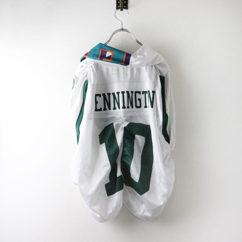 77circa ナナナナサーカ NFL ユニフォームリメイク ジップアップギャザーベスト ナンバリング ホワイト|メッシュ素材 2400014483239