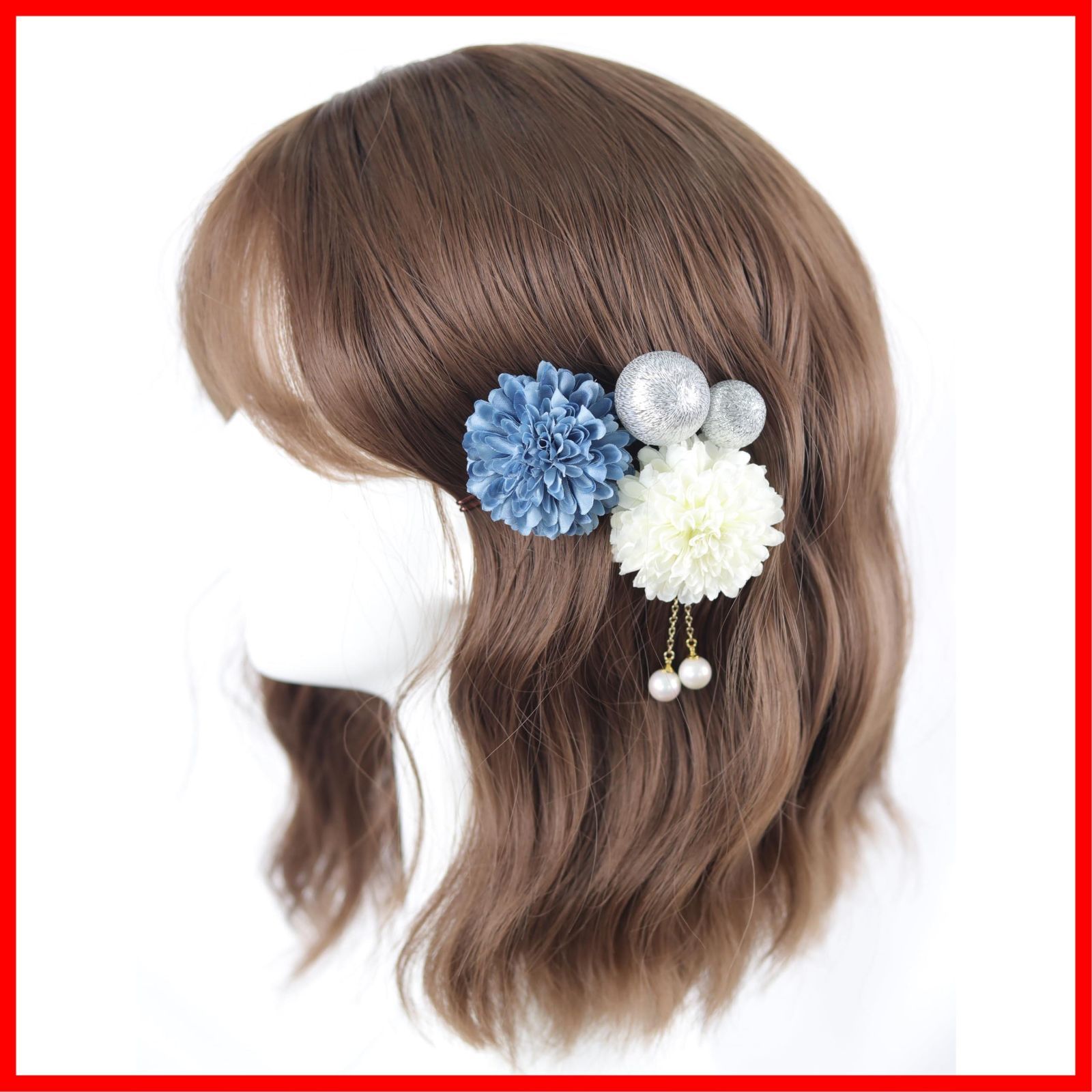 [NANA手作り]髪飾り ピンポンマム 和玉 かわいい 成人式 NANA手作り]髪飾り ピンポンマム 和玉 かわいい 成人式 七五三 花火大会