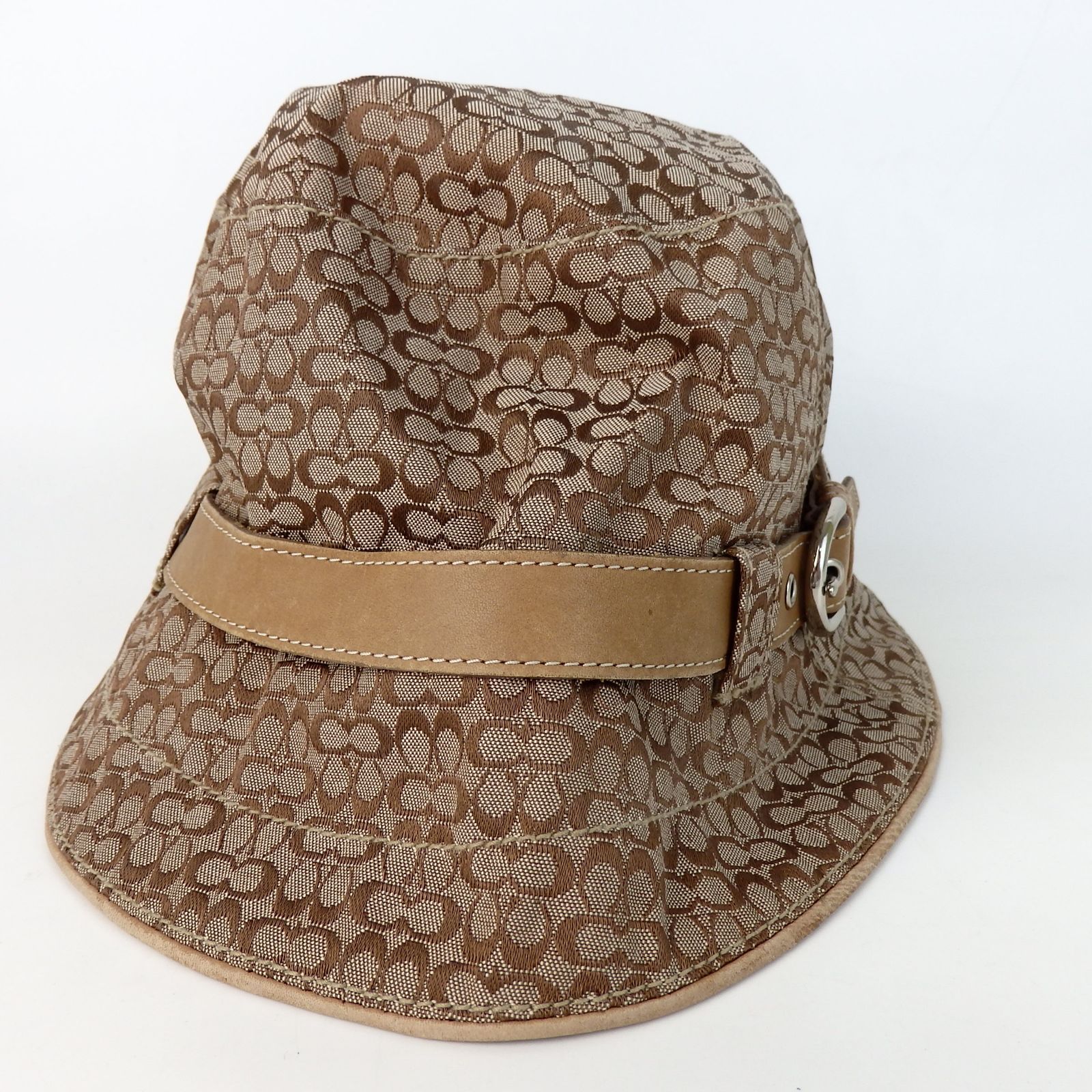 【新品未使用】COACH シグネチャー柄　バケットハット ブラウン　コーチ　帽子 COACH】コーチ シグネチャー 総柄 バケットハット ブラウン