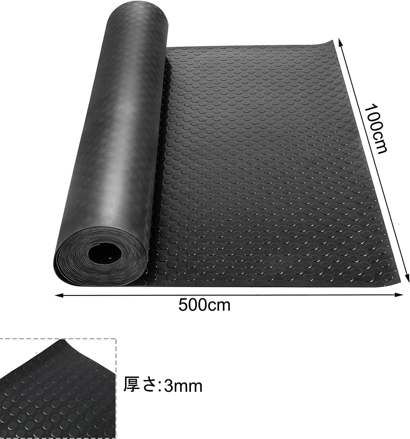 新着商品 Nisorpa ガレージフロアマット ガレージ ゴム マット 100 500cm 厚さ3mm ゴム製フロアマット ロール ガレージフローリング 滑り止めゴムシート ガレージマット 倉庫シート キッチンマット 車下用