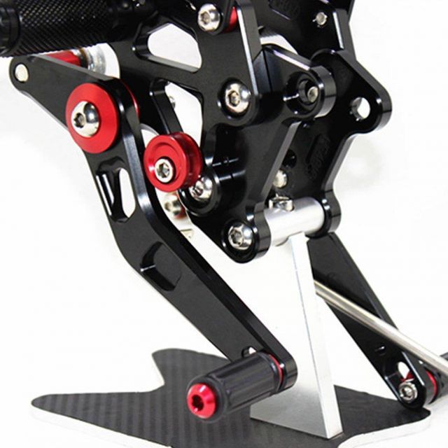 SUKIRACING NINJA250R EX250 EX250K EX250R 2008-2012 バイク用バックステップ 調整式 CNCリアセット 適合車種NINJA250R 08-12 年式 ブラック