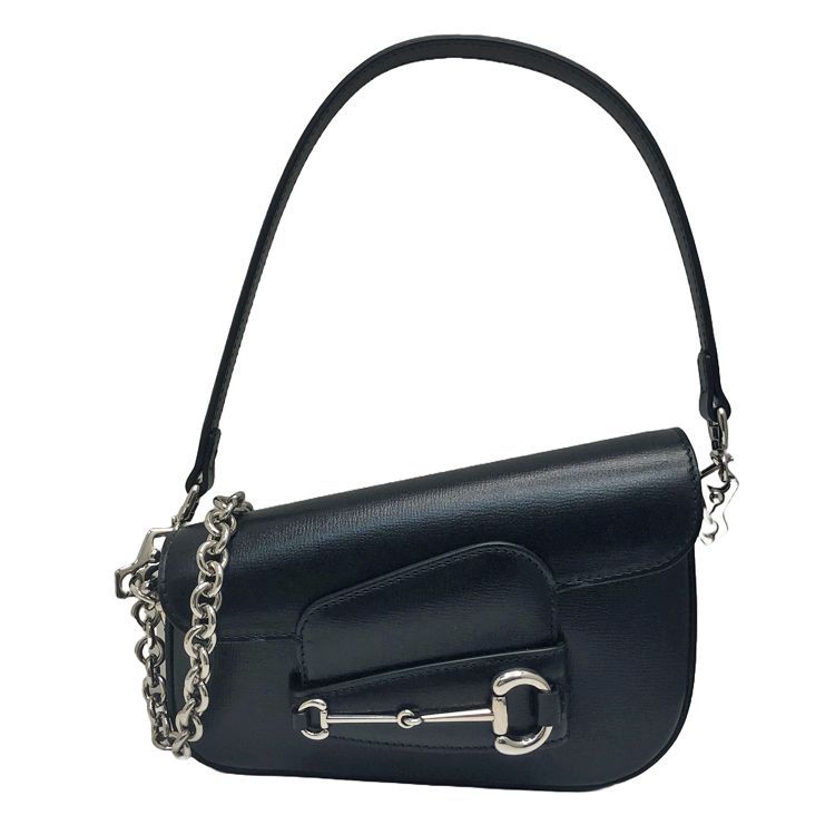 GUCCI グッチ ホースビット 1955 ワンショルダーバッグ ブラック 2WAYハンドバッグ レザー レディース シルバー金具 774209