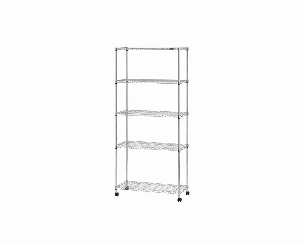 アイリスオーヤマ メタルラック 本体 5段 幅80×奥行35×高さ174.5cm ポール径19mm メタルミニ キャスター付 MTO-8018C IRIS OHYAMA