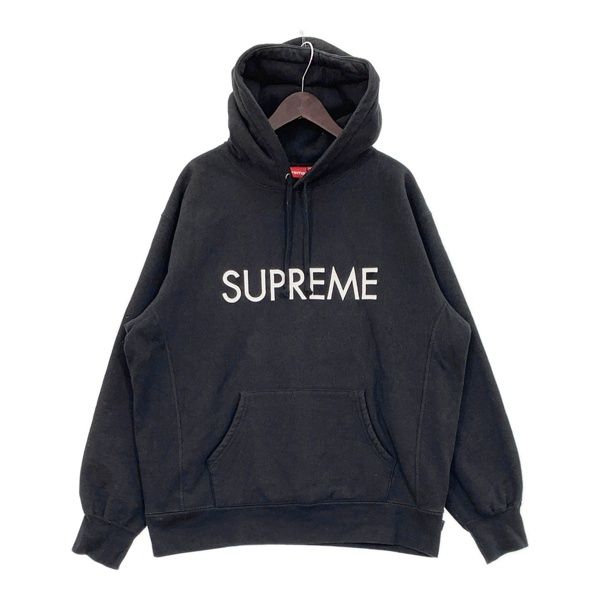 ヴィンテージ？　Supreme フーディー ブラック Supreme 22AW Capital フーデッドスウェットシャツ フーディー