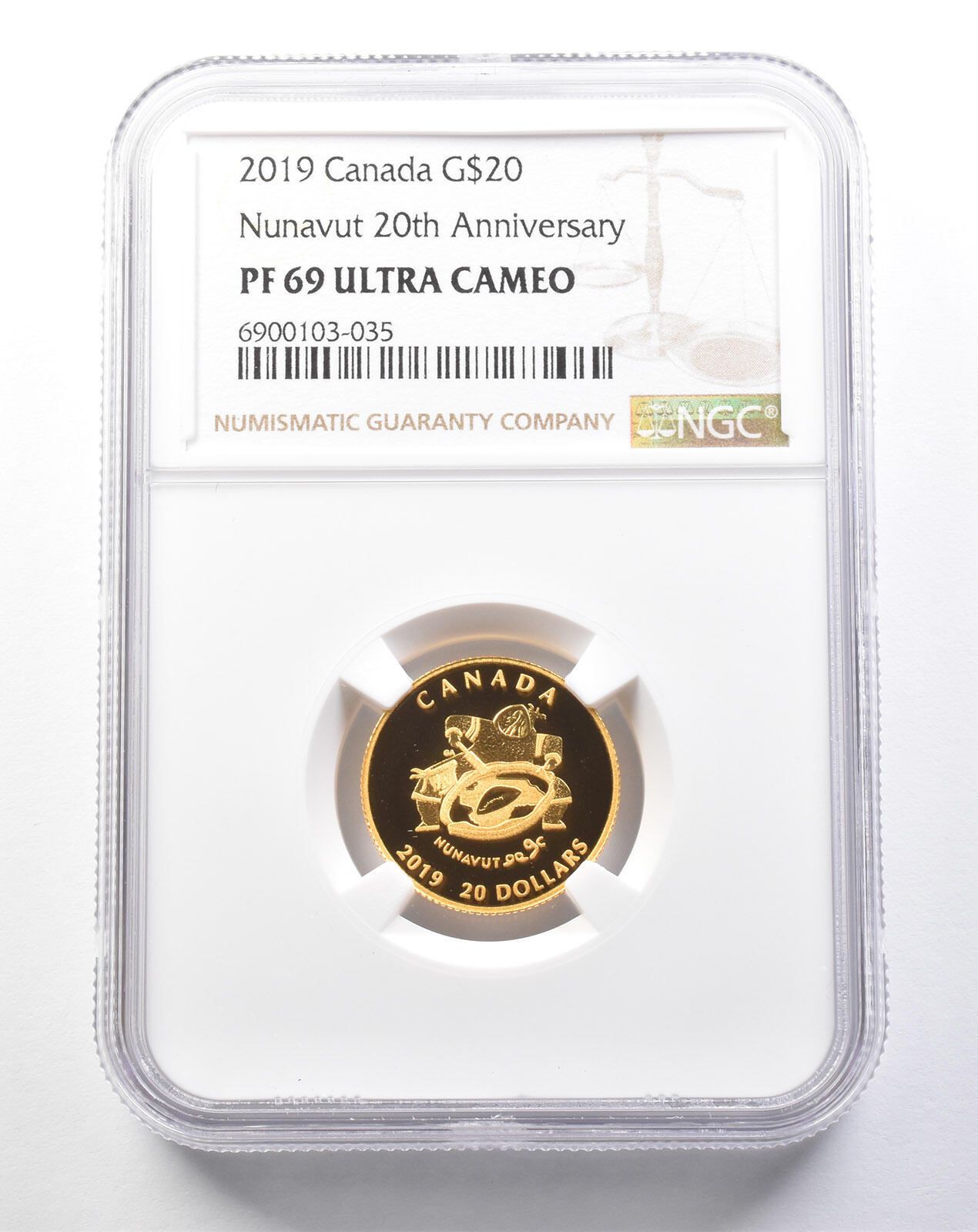 2019年カナダ20ドル金貨 ヌナブト準州20周年記念 PF69 UCAM NGC