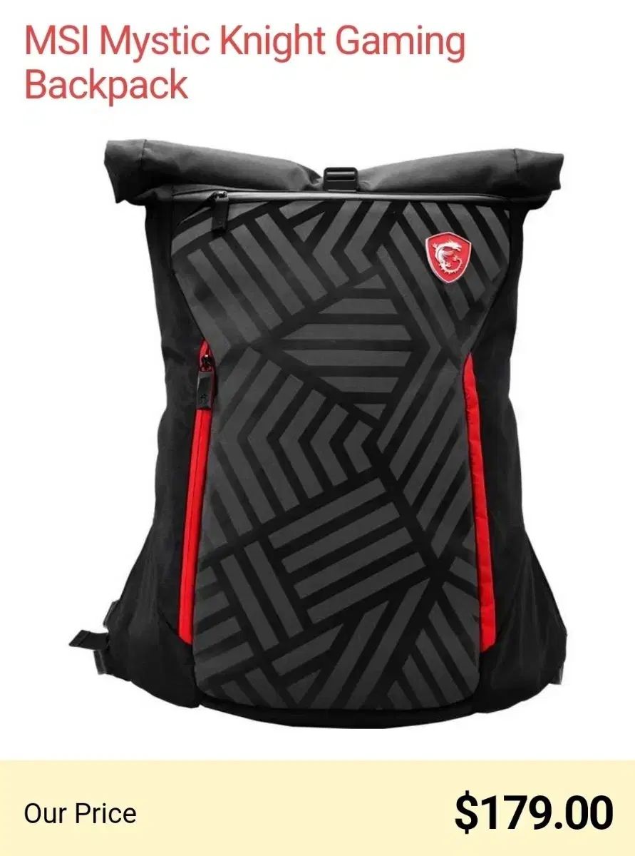 MSI リュック リュックサック ゲーム用バックパック ロールトップ