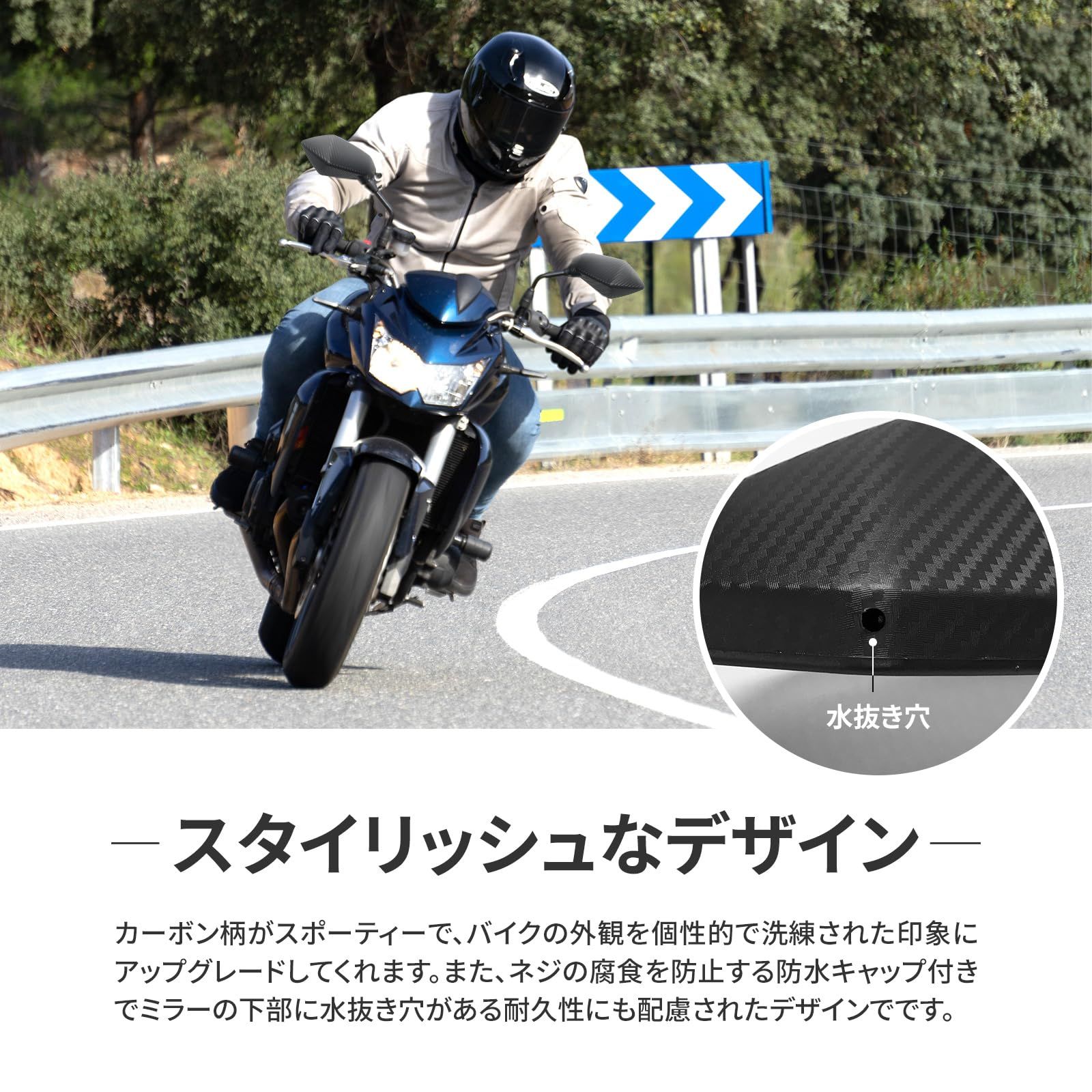 オートバイ ミラー スクーター E-バイク バックミラー Electrombile 背面凸面鏡 8mm 10mm ブラック ブルー オートバイの バックミラー 2 個折りたたみラウンドオートバイミラーオートバイモトクロスバックミラー Electrombile バック オートバイのバック ミラー  2 個 ... バイク ミラー 8/10 ミリメートルオートバイバックミラー黒正方形凸面サイドミラーブルーガラス バイクミラー