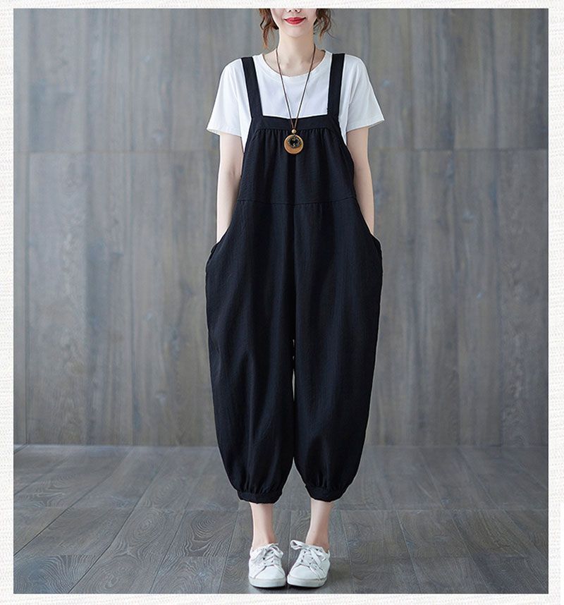 plage プラージュ 日本製 麻混 オールインワン サロペット サルエルパンツ plage プラージュ 日本製 麻混 オールインワン サロペット