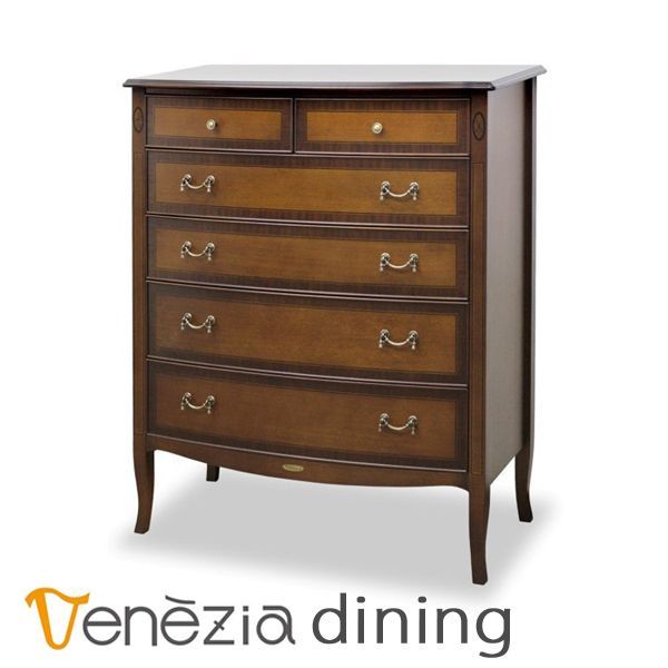 東海家具 Venezia ベネチア クラシック調 5段チェスト キャビネット 5段チェスト ハイチェスト 6引出 90cm幅 象嵌 東海家具 ベネチア