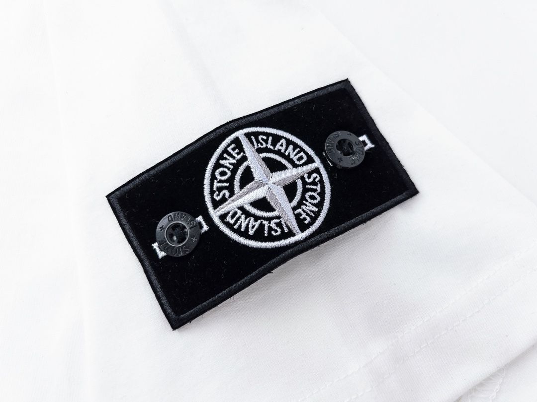 lsland 夏のファッションの新しい黒と白のコンパスの袖口カフスボタンプリント柄半袖Tシャツ