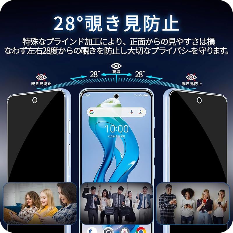 iCarez 覗き見防止フィルム ZTE nubia S 5G ガラスフィルム