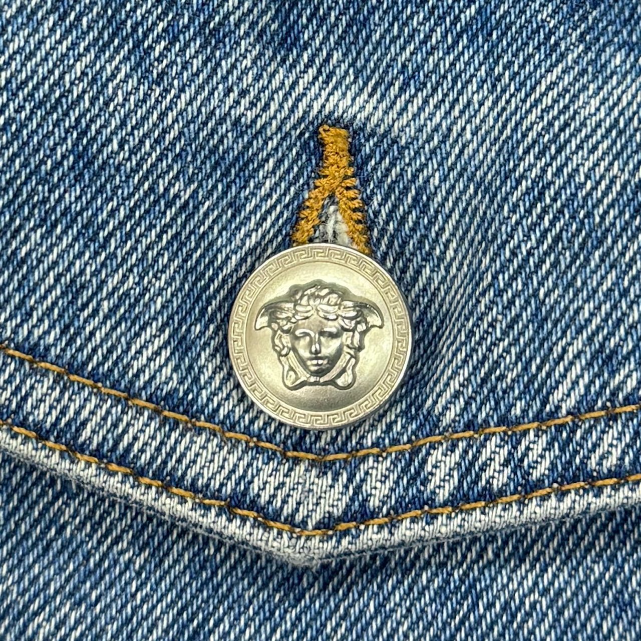 VERSACE バックプリント デニムジャケット Gジャン ヴェルサーチ 