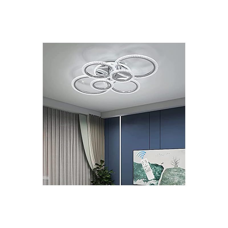 LED シーリングライト 北欧 円形省エネ アクリルシャンデリア ~12畳 おしゃれ リモコン付き 無段階調光調色 節電天井照明 照明器具 玄関|洋室|和室|部屋|洗面所|台所|廊下|リビング|バスルーム 用 間接照明 取り付け簡単 80cm|2800K 0