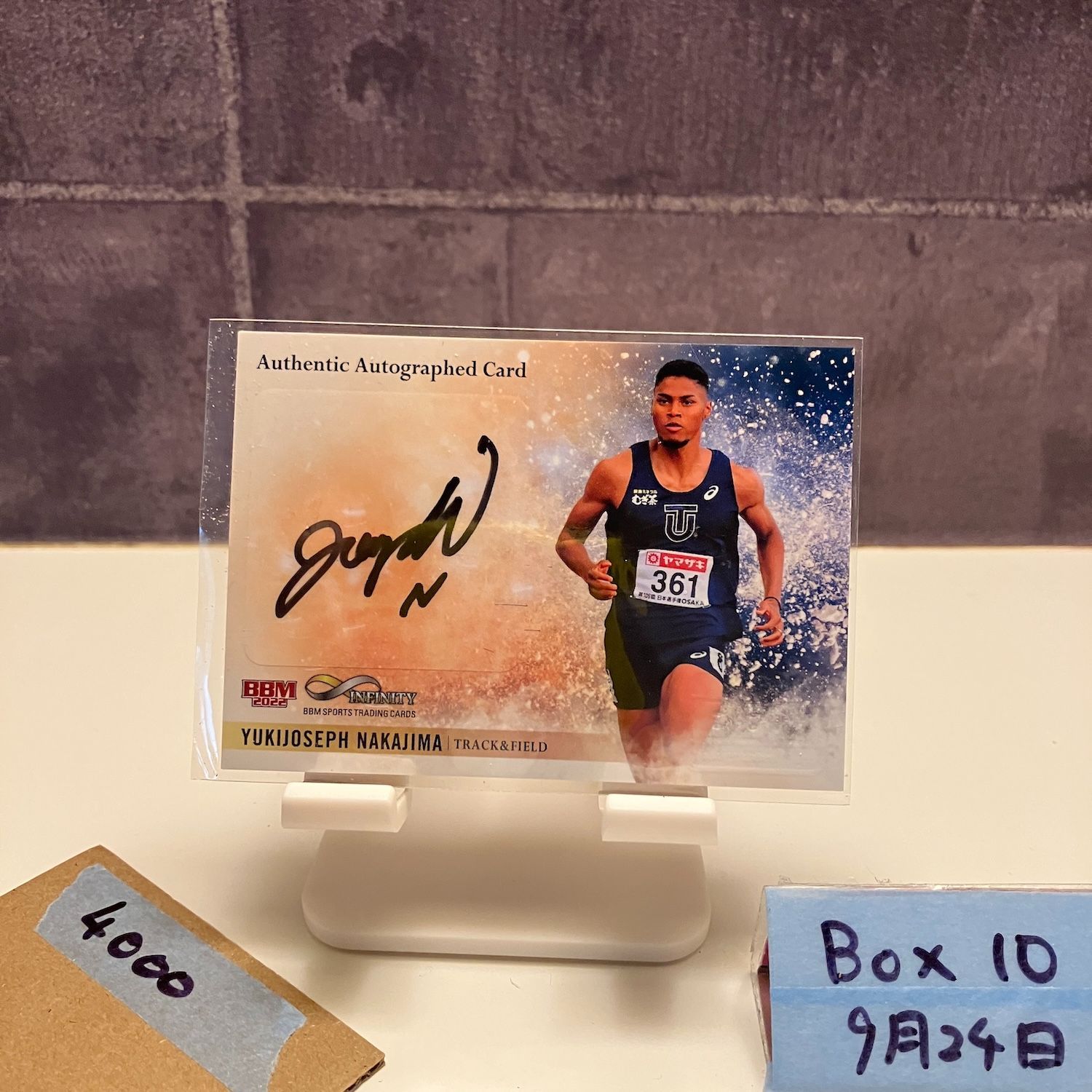 2022 BBM INFINITY 中島佑気ジョセフ 70/90 直筆サイン Track