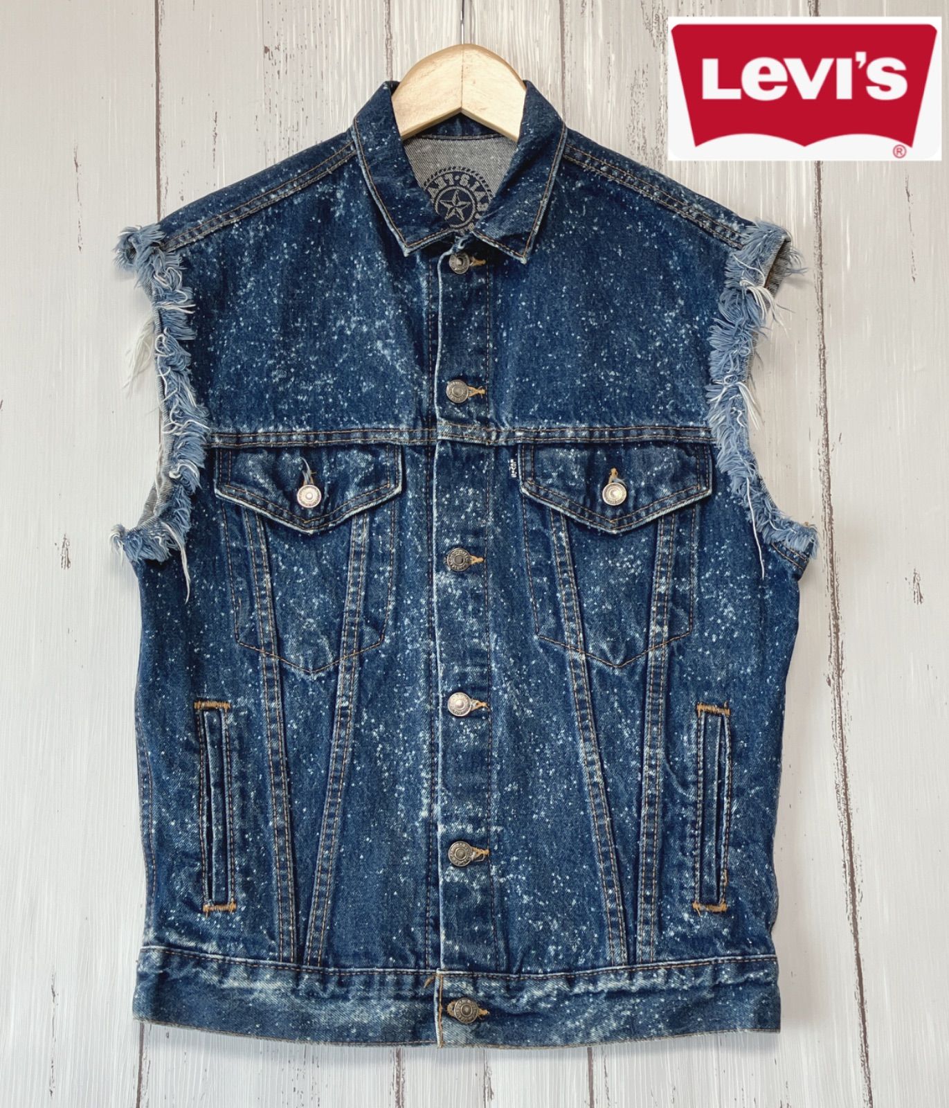 80s LEVI’S ギャラクティックウォッシュ ベスト 希少 80s USA製 ヴィンテージ リーバイス ギャラクティックウォッシュ