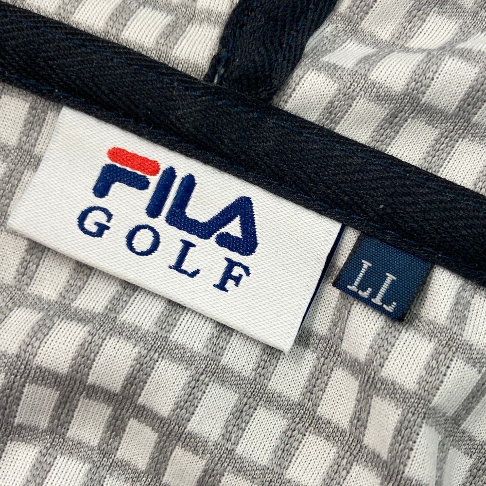 サイズ：LL FILA GOLF フィラゴルフ  ジップパーカー チェック 総柄 グレー系 [240101448235] ゴルフウェア レディース ストスト サイズ：LL FILA GOLF フィラゴルフ ジップパーカー チェック 総