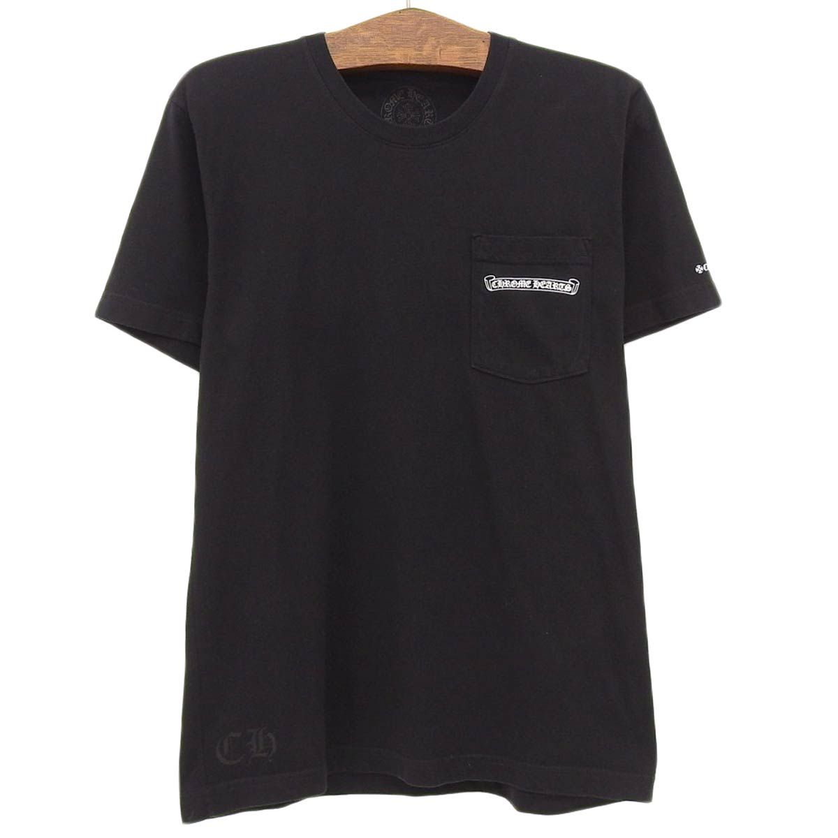 クロムハーツ スクロールラベル プリント Tシャツ メンズ ブラック 