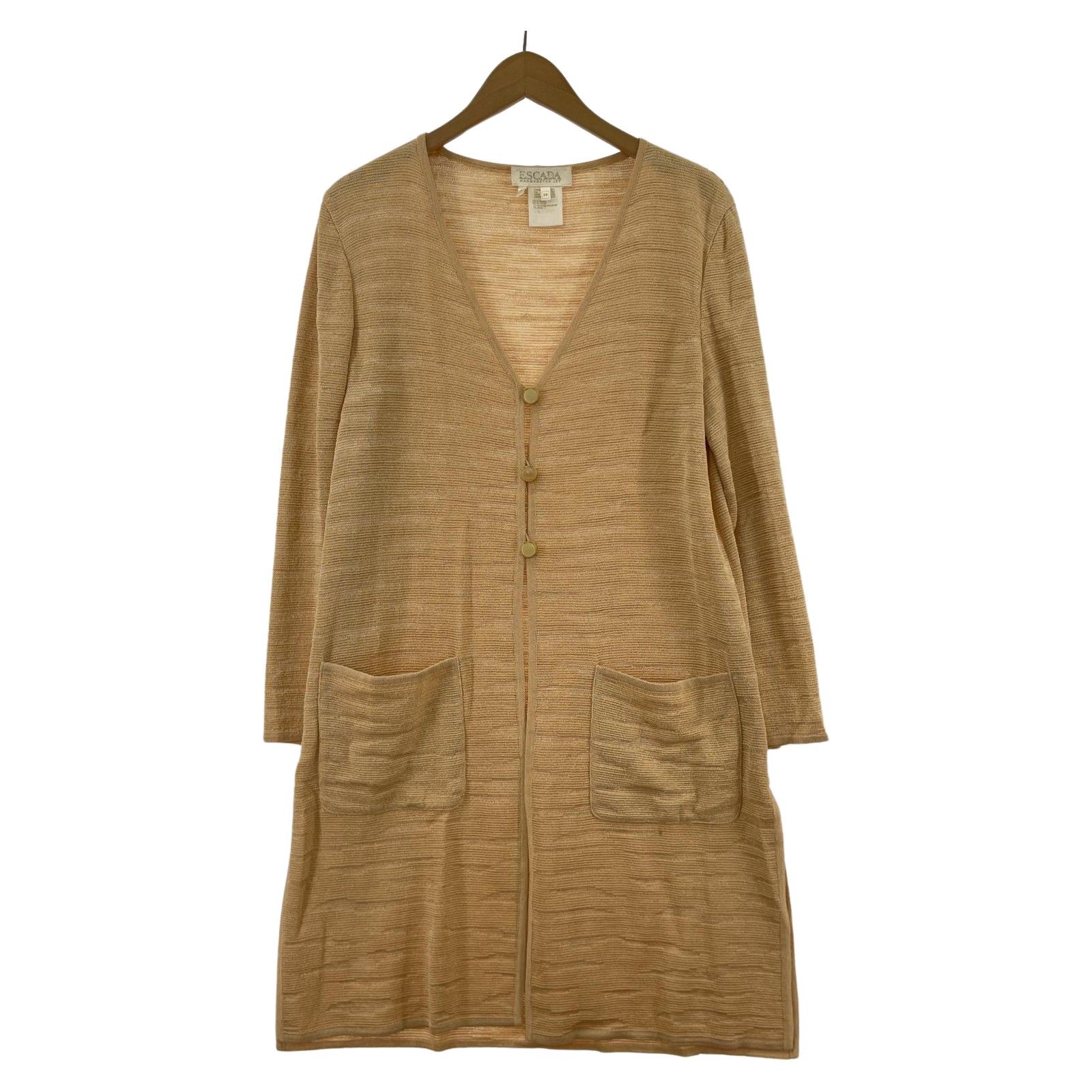 ESCADA エスカーダ Vネック ロングカーディガン size36/ベージュ 