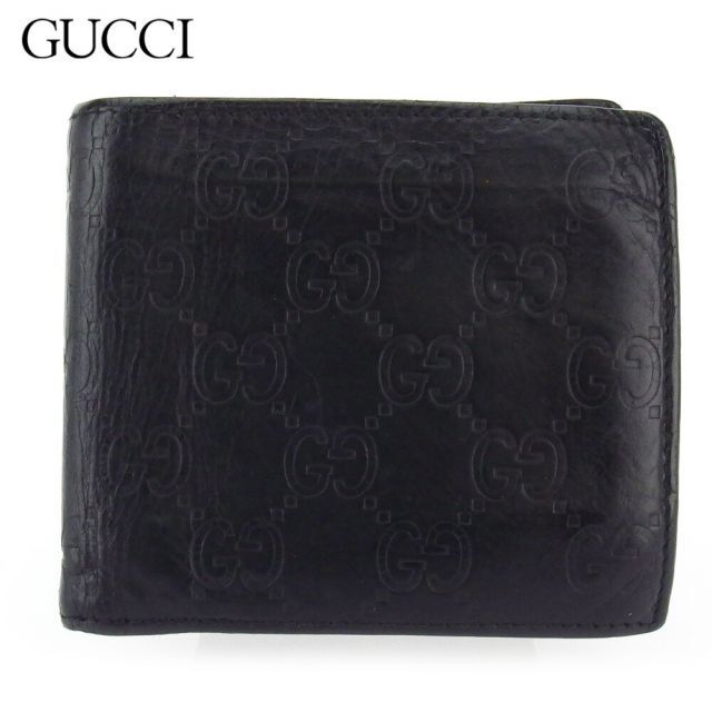 GUCCI ブラック 二つ折り財布 GUCCI グッチ メンズ 財布 二つ折り財布 コインウォレット