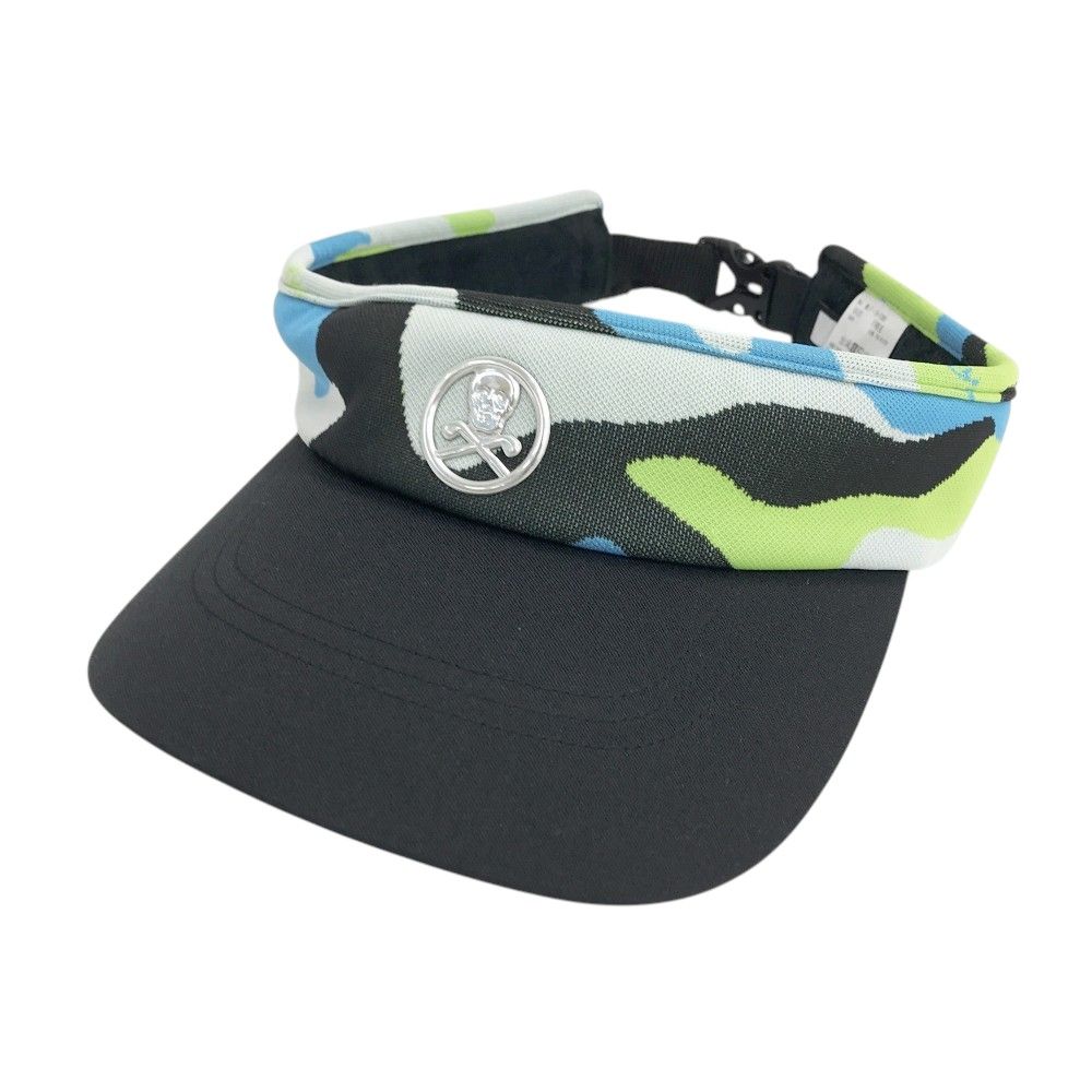 MARK-LONA マークアンドロナ サンバイザー スカル 迷彩柄 ブラック系 240101546533 ゴルフウェア ストスト