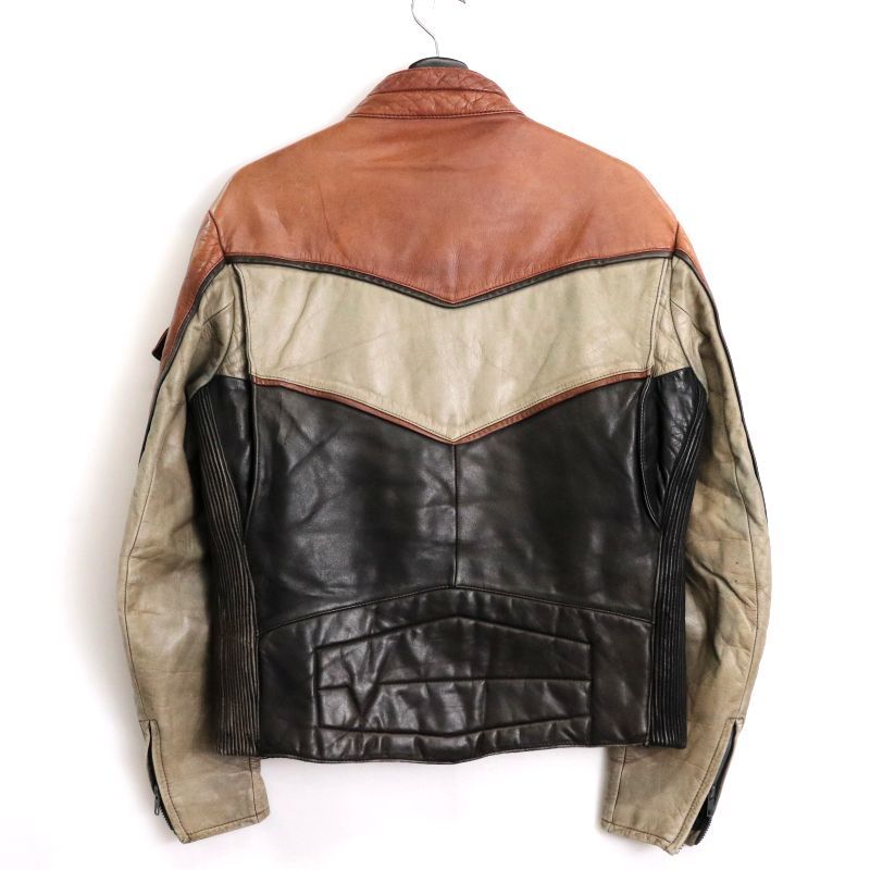80s vintage レーシング シングルライダースジャケット メンズ Mサイズ