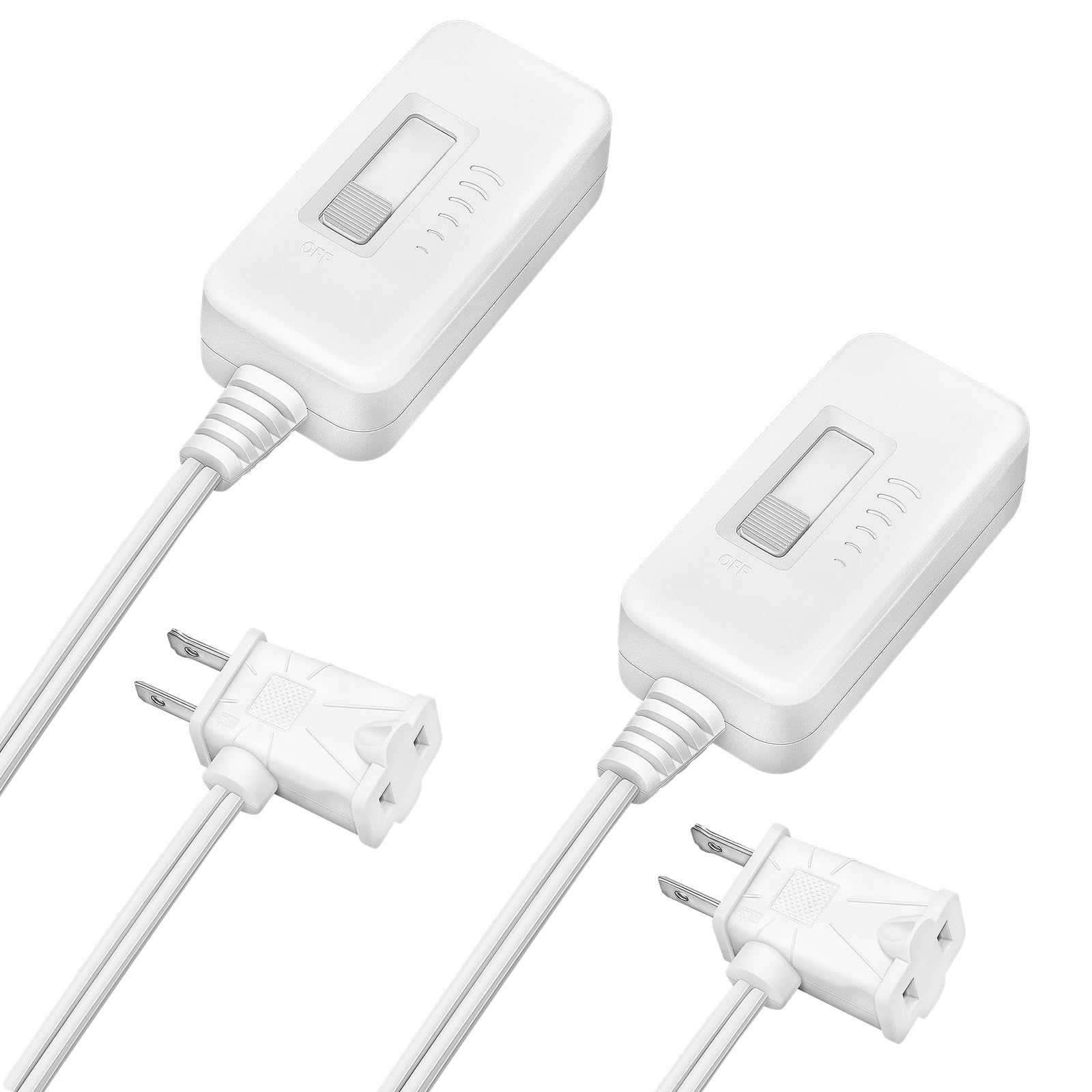 PackageQuantity 2_Color ホワイト DiCUNO 調光スイッチ コンセント用 光量調節 パワーコントローラー 調光電球に対応 使用範囲200Ｗ以下 AC100V プラグコードタイプ コード長さ1M 白 2個入