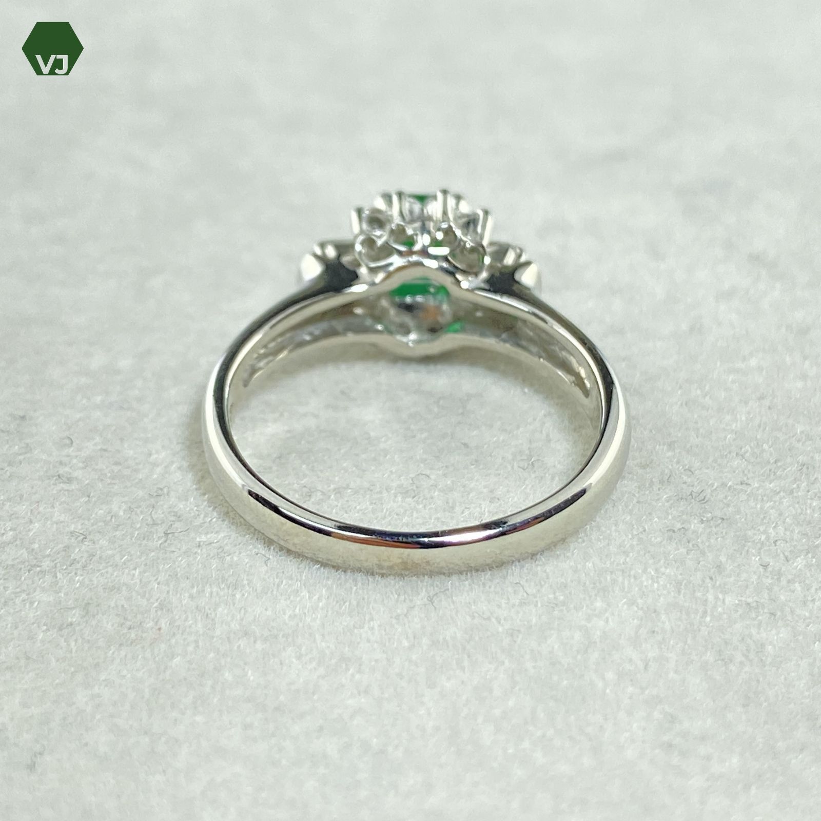 27-24】エメラルド ダイヤモンド リング E0.43ct D0.2ct【中古