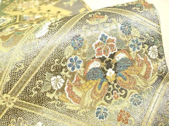 すずらん♦︎袋帯◆正絹◆古典柄♦︎金色♦︎金糸♦︎箔♦︎安土桃山時代の役者舞 袋帯｜京都着物さくら「リサイクル着物館」
