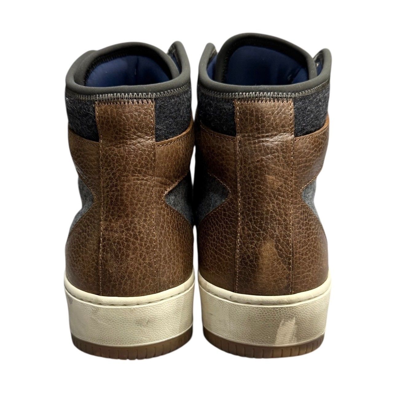 BRUNELLO CUCINELLI ブルネロクチネリ ウール切替ハイカットレザー 