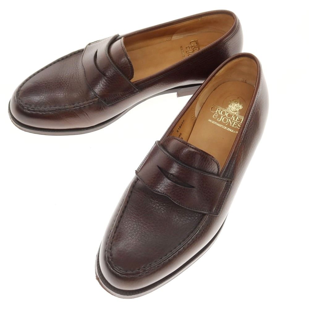 中古】クロケットアンドジョーンズ CROCKETT&JONES BOSTON コインローファー ダークブラウン【サイズ7E】【メンズ】 - メルカリ