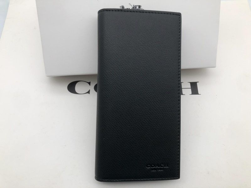 コーチ COACH 二つ折り財布 クロスグレイン レザー ウォレット ブラック財布 新品 F74978 v136