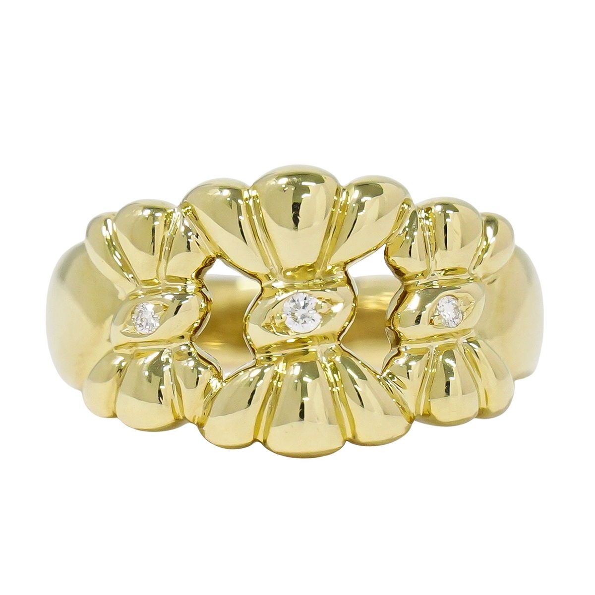 本物 ディオール Dior ダイヤモンド 0.18ct 750 YG リング 指輪 13号 イエローゴールド アクセサリー ジュエリー フォロー割