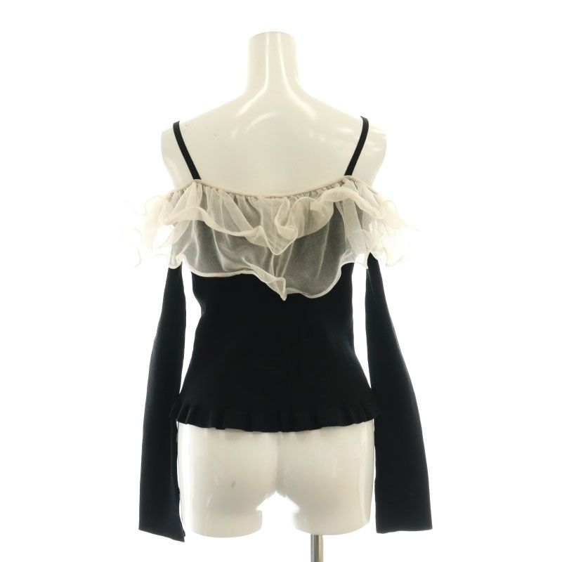 フレイアイディー FRAY I.D 25SS ラッフルオフショルニット セーター F 黒 ブラック FWNT251028 /SS ■OS レディース フレイアイディー FRAY I.D 25SS ラッフルオフショルニット
