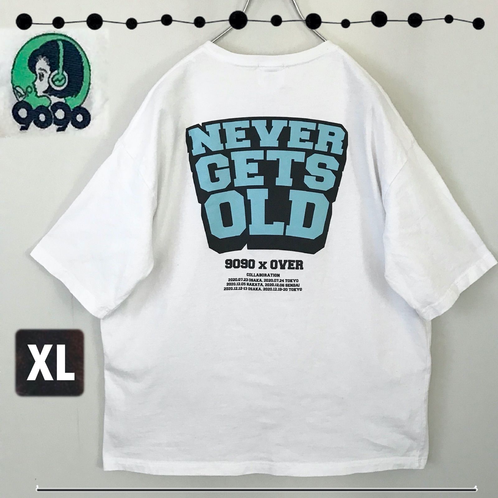 9090 x OVER☆NEVER GETS OLD TEE☆8ozヘビーウエイトTシャツ☆メンズL 