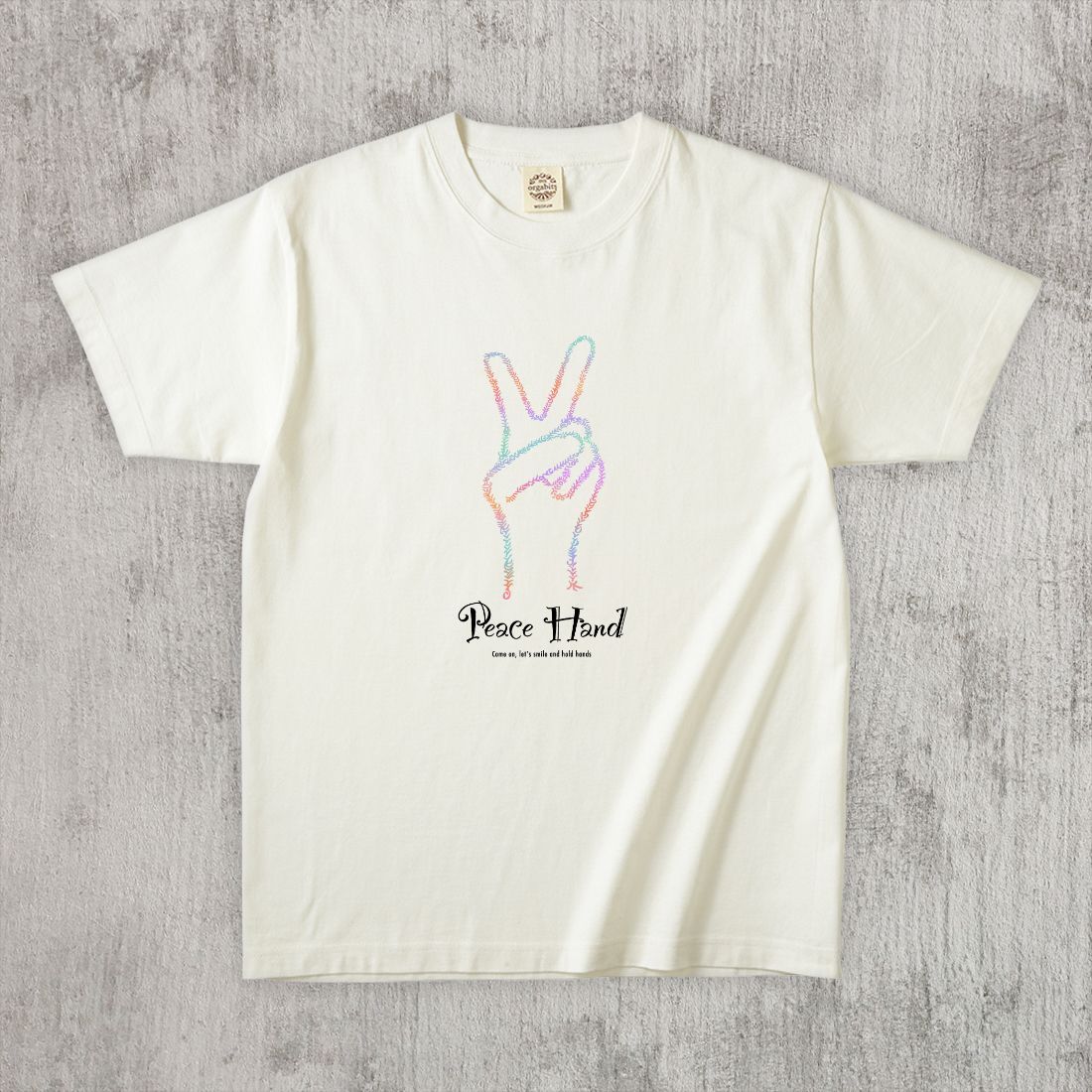 グラフィックTシャツ　Peace Hand Color
