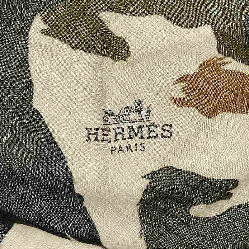 HERMES / エルメス | 馬 カモフラージュ カシミヤ ロサンジュ ひし形 スカーフ ストール | グリーン/ブラウン/ベージュ系 HERMES / エルメス | 馬 カモフラージュ カシミヤ ロサンジュ ひし形